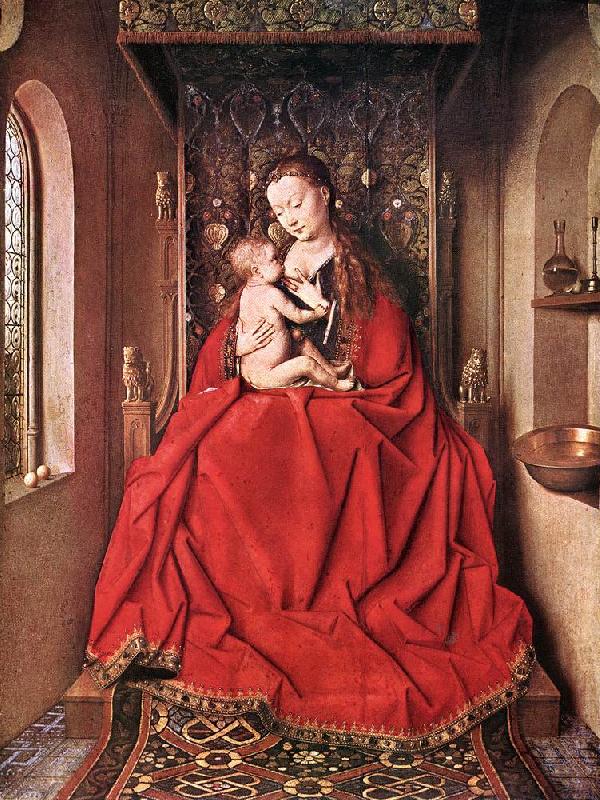 EYCK, Jan van Suckling Madonna Enthroned ss